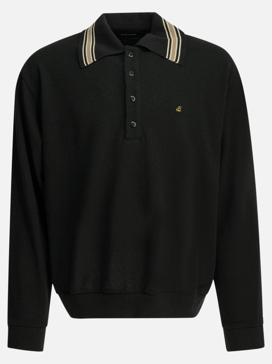 KAPITAL Polo shirt with buttons and logo Black