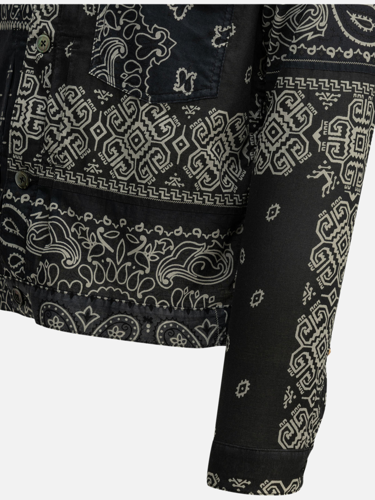 KAPITAL "Bandana Patchwork" Lightweight Jacket Black