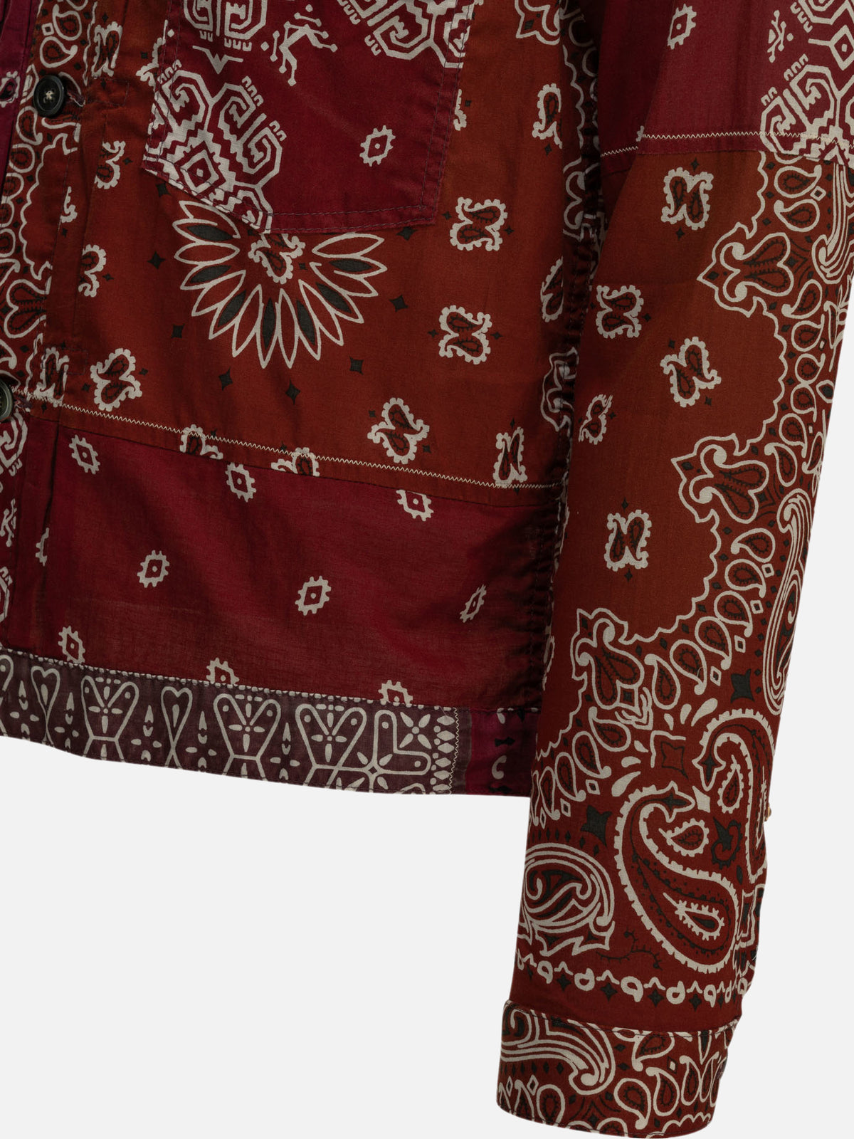 KAPITAL "Bandana Patchwork" Lightweight Jacket Red