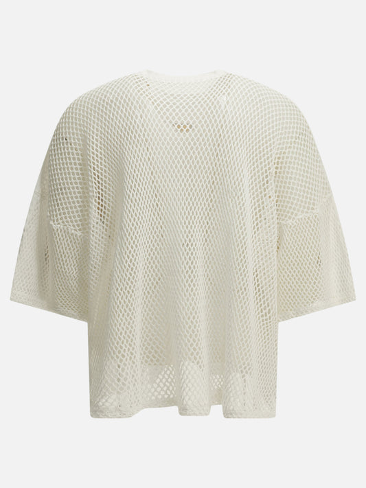 KAPITAL "Huge T Denim Repair" Crew Neck T-Shirt White