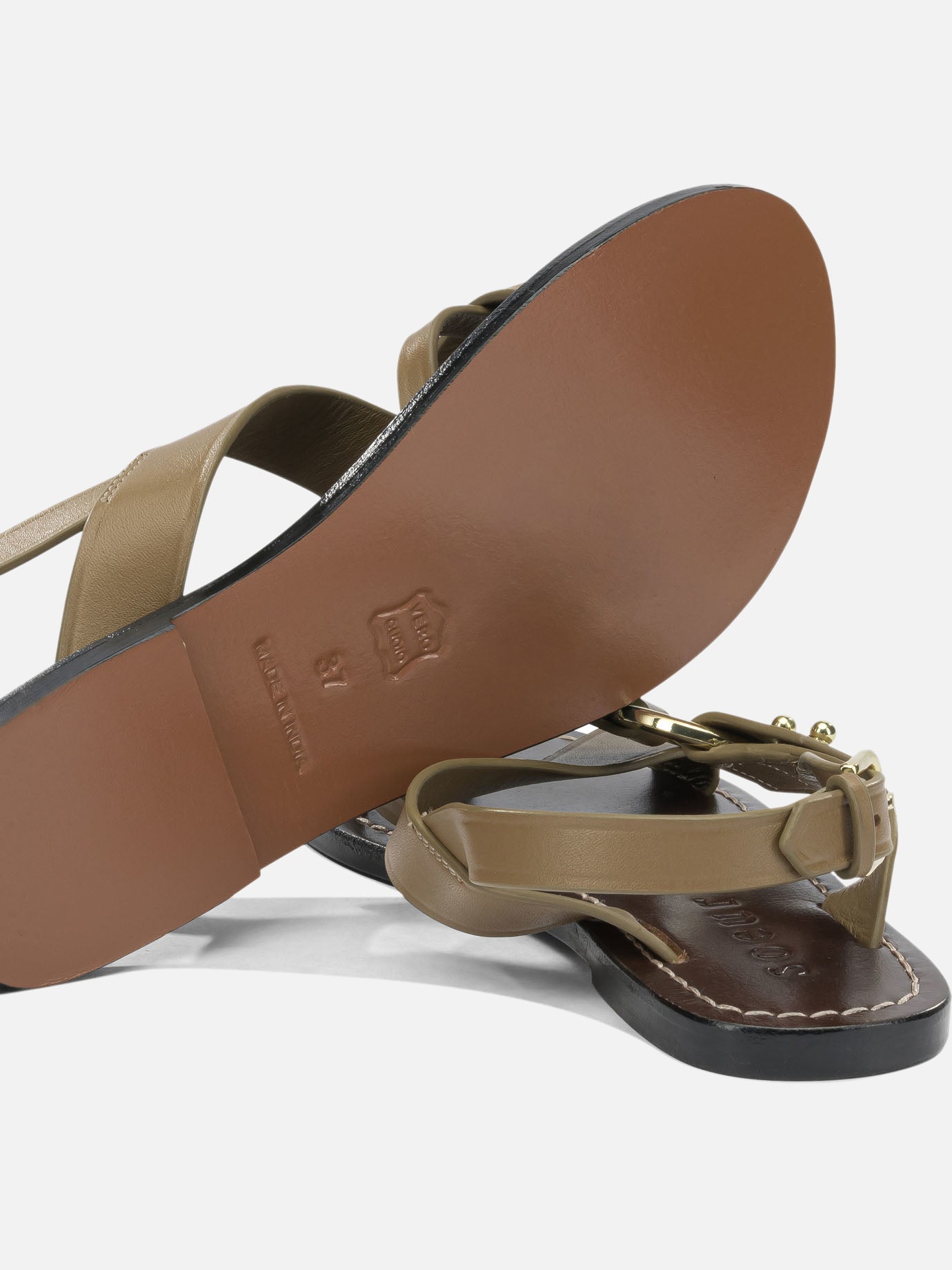 Flat sandals 100% leather Bronze - Soeur Women | PDP | VIETTI Online Store | Zoom-Modal_5