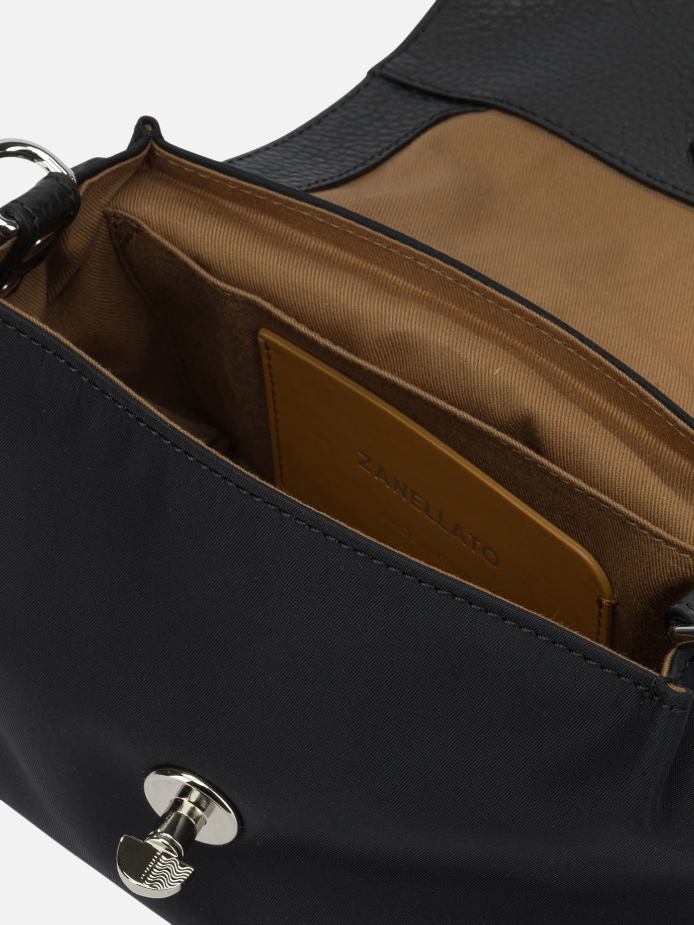 Small bags 85% nylon 15% bovine leather - Lining: 100% cotton Black - Zanellato Women | PDP | VIETTI Online Store | Zoom-Modal_5