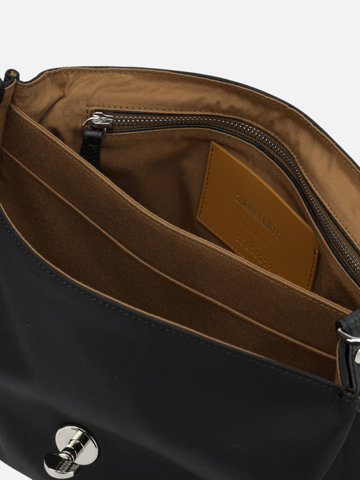 Medium bags 85% nylon 15% bovine leather - Lining: 100% cotton Black - Zanellato Women | PDP | VIETTI Online Store | Zoom-Modal_5