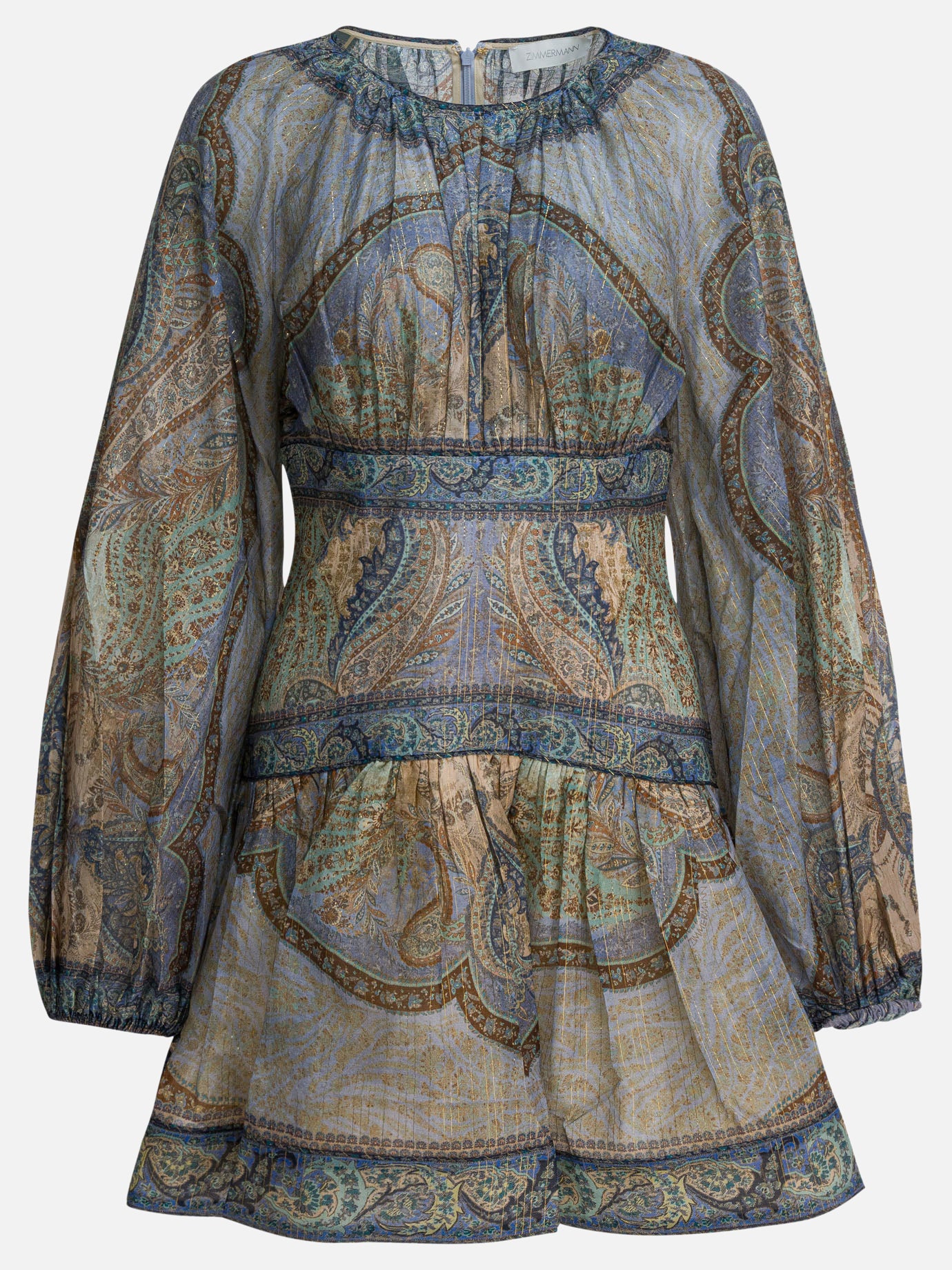 Zimmermann "Wanderlust" short dress Blue - Women | VIETTI Online Store Zimmermann "Wanderlust" short dress Blue - Women | VIETTI Online Store