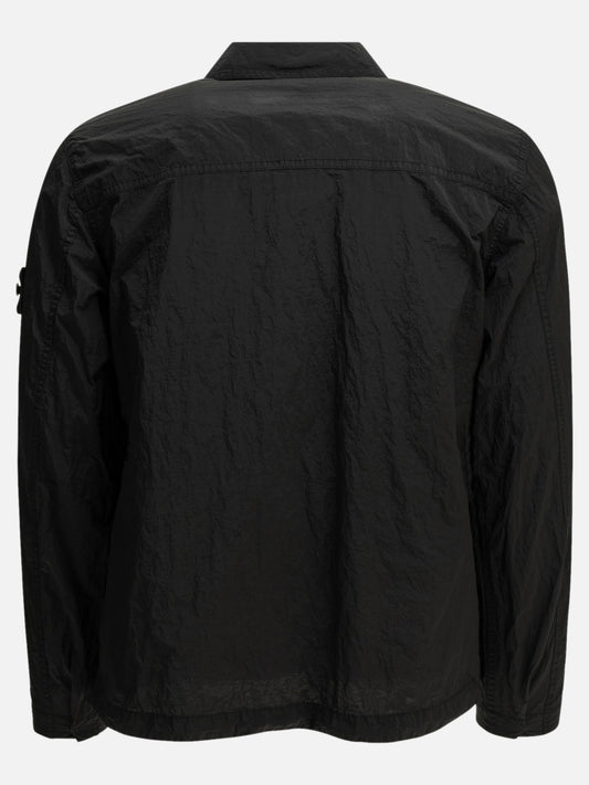 Stone Island Overshirt Jacket with Logo Black