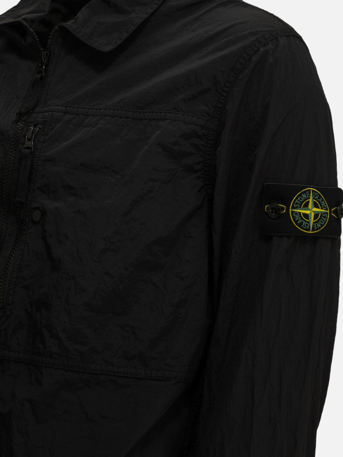Stone Island Overshirt Jacket with Logo Black