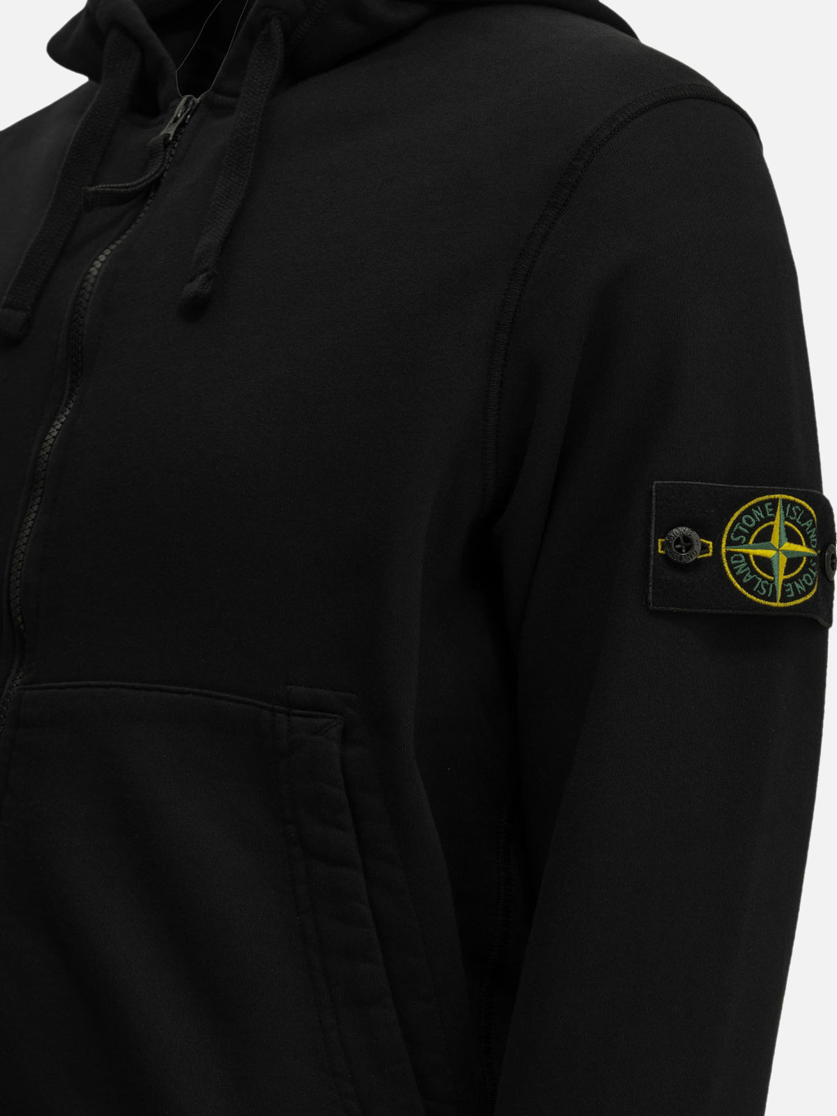 Stone Island Zip-up Sweatshirt with Logo Black