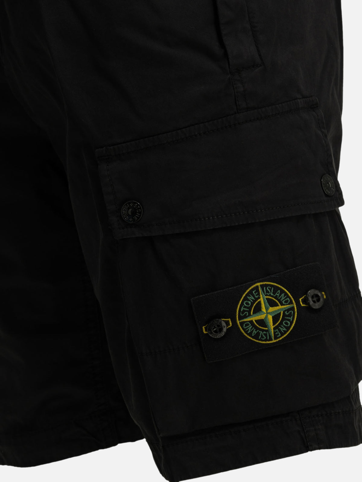 Stone Island Logo Cargo Shorts Black