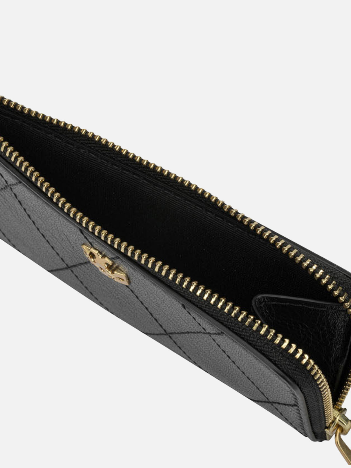 Tory Burch "Charlie Quilted" Card Holder Black