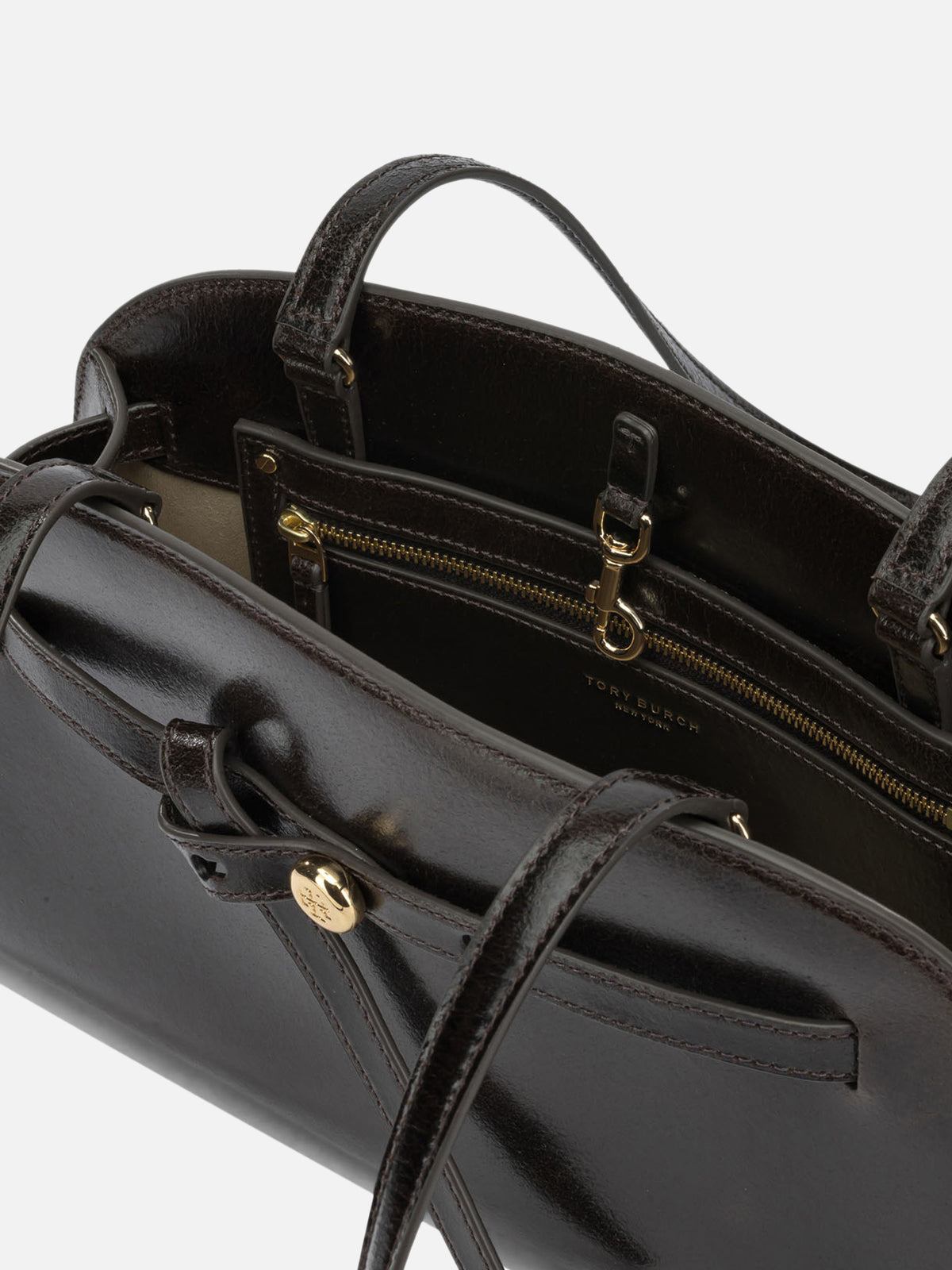 Tory Burch "East West Romy" Medium Shoulder Bag Brown