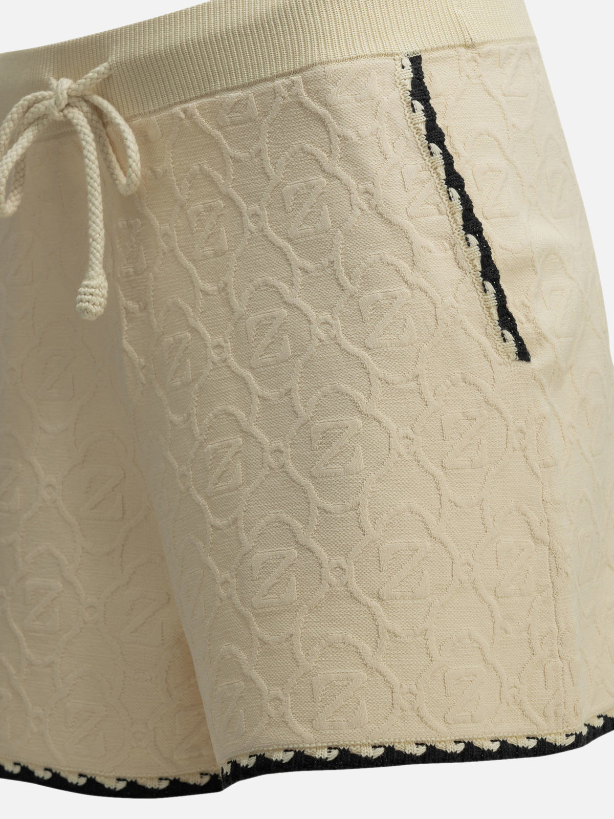 Zimmermann "Fairlight Jacquard" Shorts with Laces White