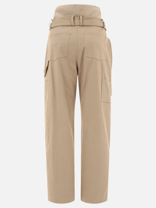 Cargo & parachute trousers Solid colour Beige - Alaïa Women | PLP | VIETTI Online Store | 2