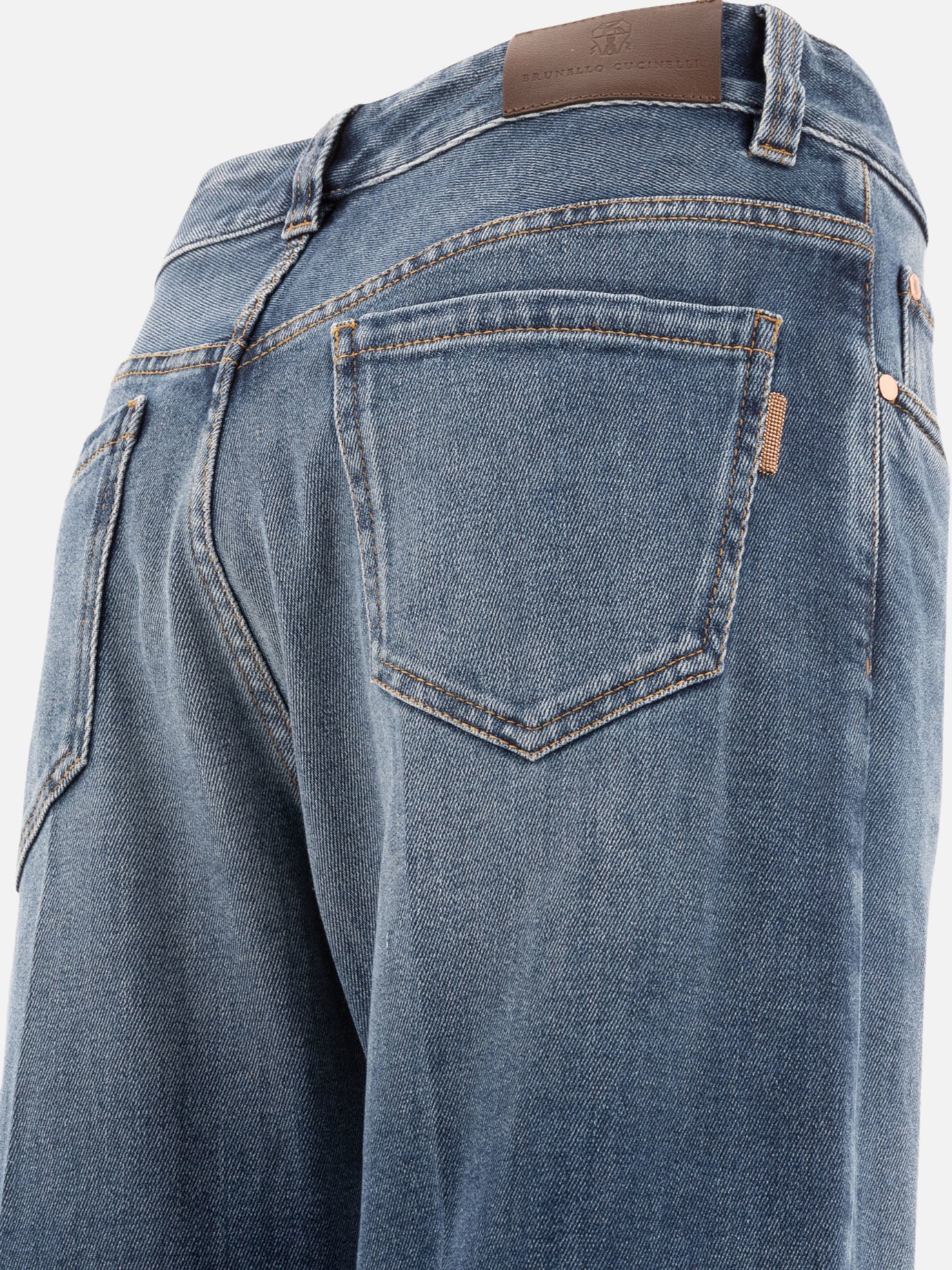 Wide-leg jeans Solid colour Blue - Brunello Cucinelli Women | PDP | VIETTI Online Store | Zoom-Modal_4