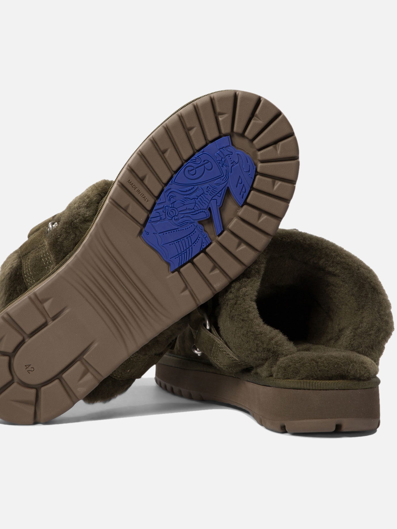 Slippers 100% suede - 100% rubber Green - Burberry Men | PDP | VIETTI Online Store | Zoom-Modal_5