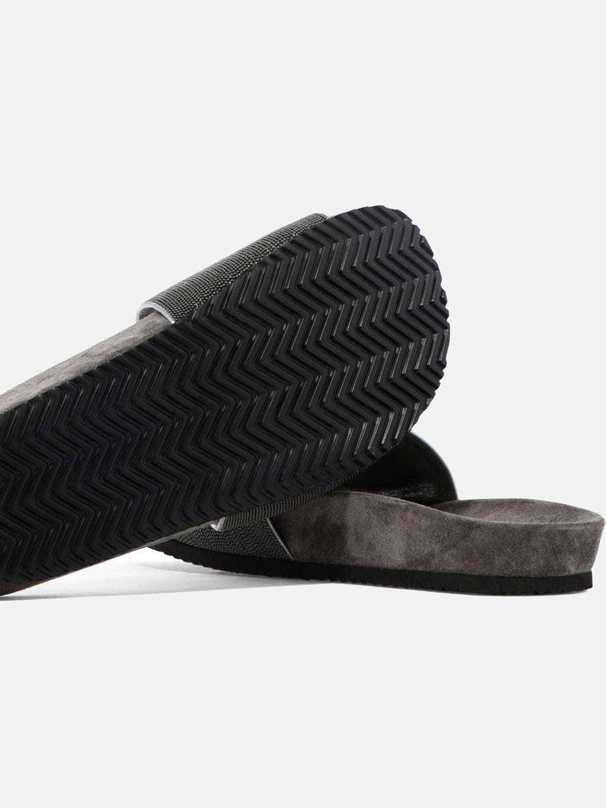Brunello Cucinelli Suede "Precious" slides Grey
