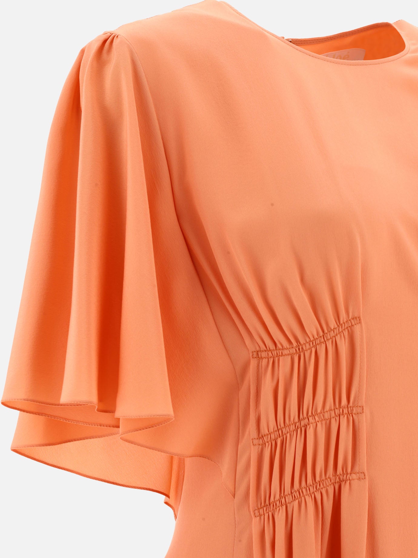 Midi dresses Solid colour Orange - Chloé Women | PDP | VIETTI Online Store | Zoom-Modal_4