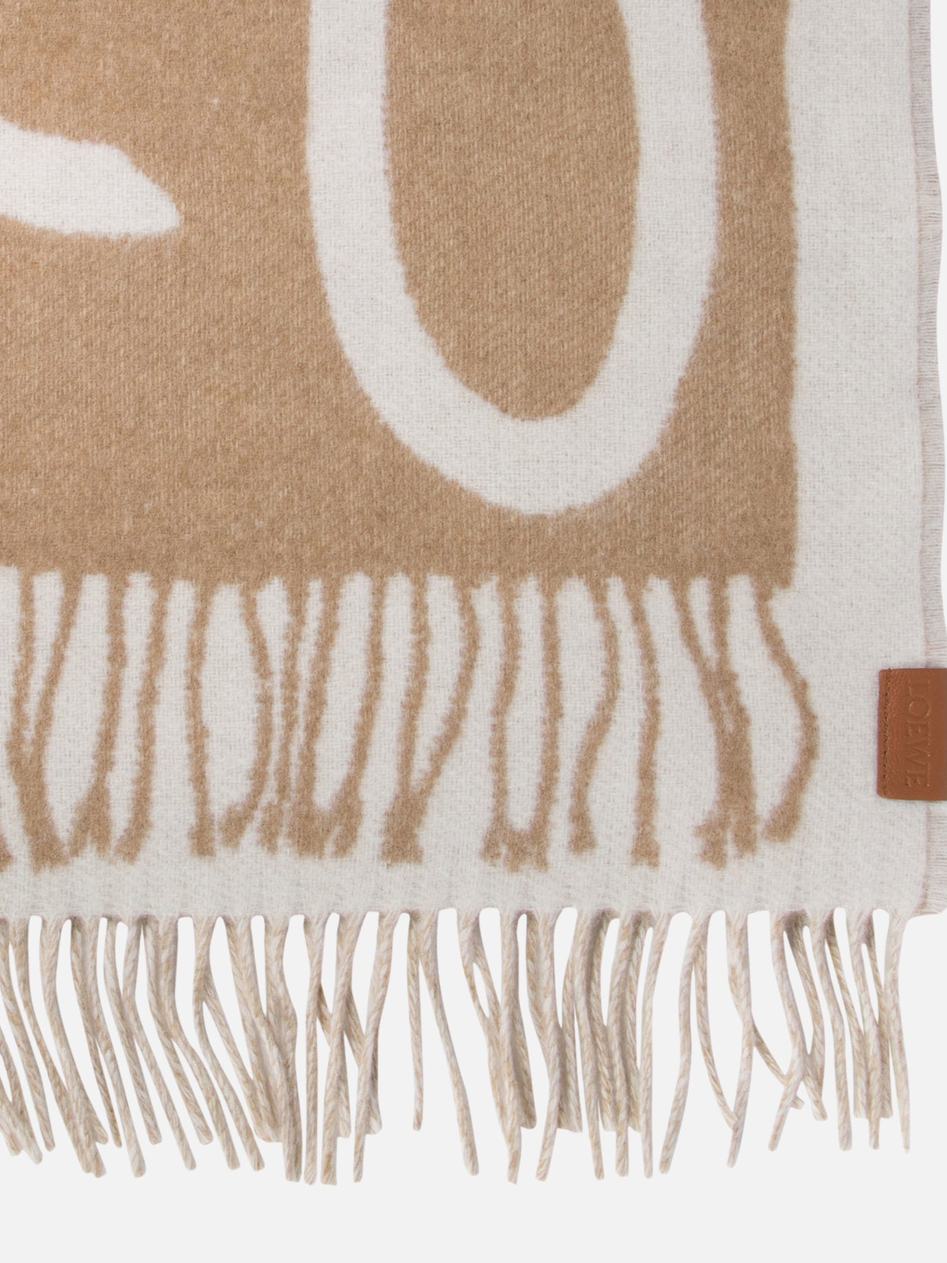 Fringed scarves 90% wool 10% cashmere Beige - Loewe Men | PDP | VIETTI Online Store | Zoom-Modal_2