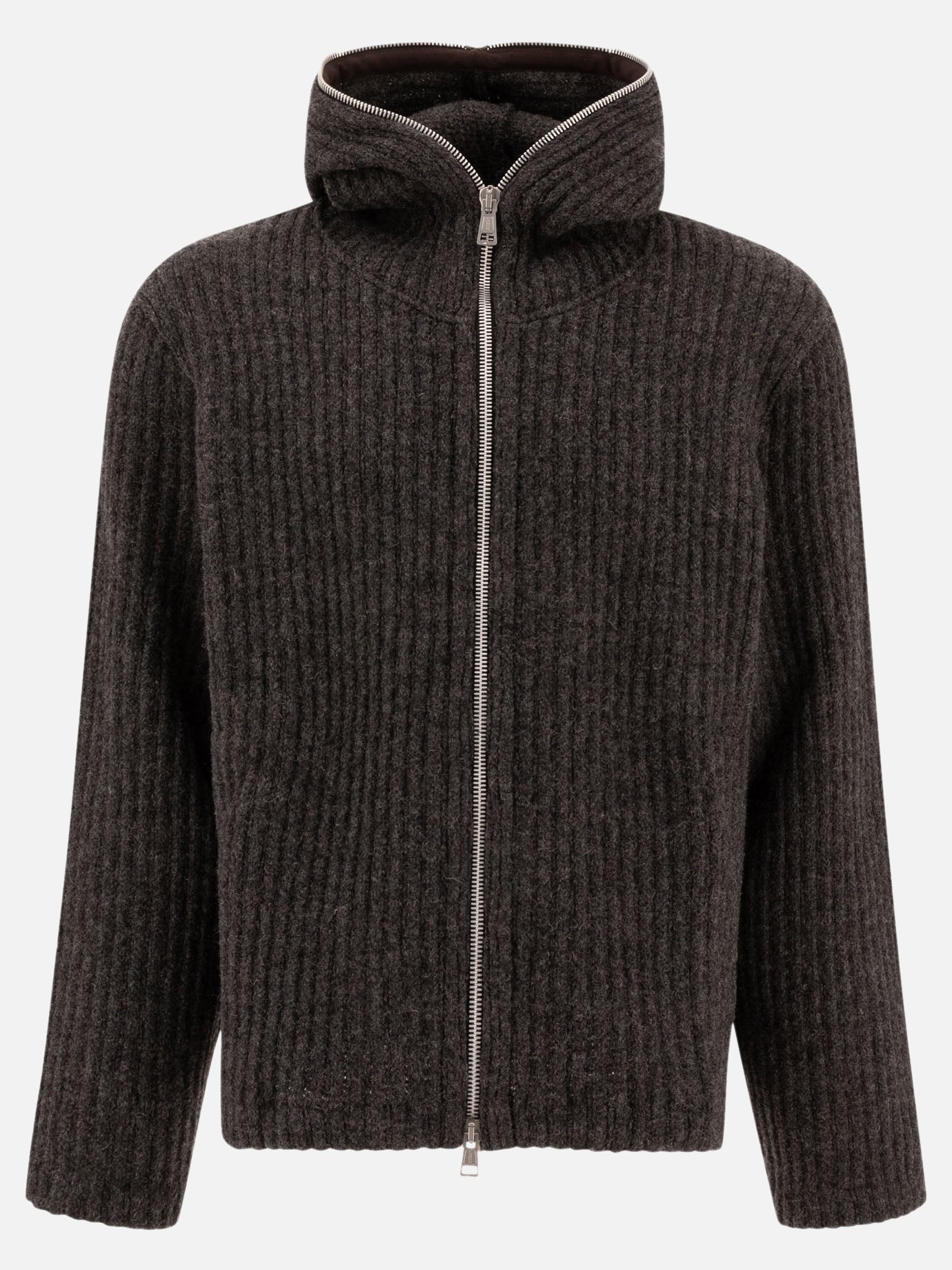 ★OUR LEGACY★ Full zip knit hood anthracite W4243FA W4243FA Our Legacy - Shrunken Fullzip Polo Phantom Stripe Velour