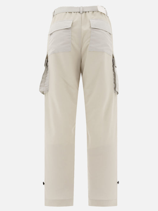 Cargo & parachute trousers Solid colour Beige - Sacai Women | PLP | VIETTI Online Store | 2