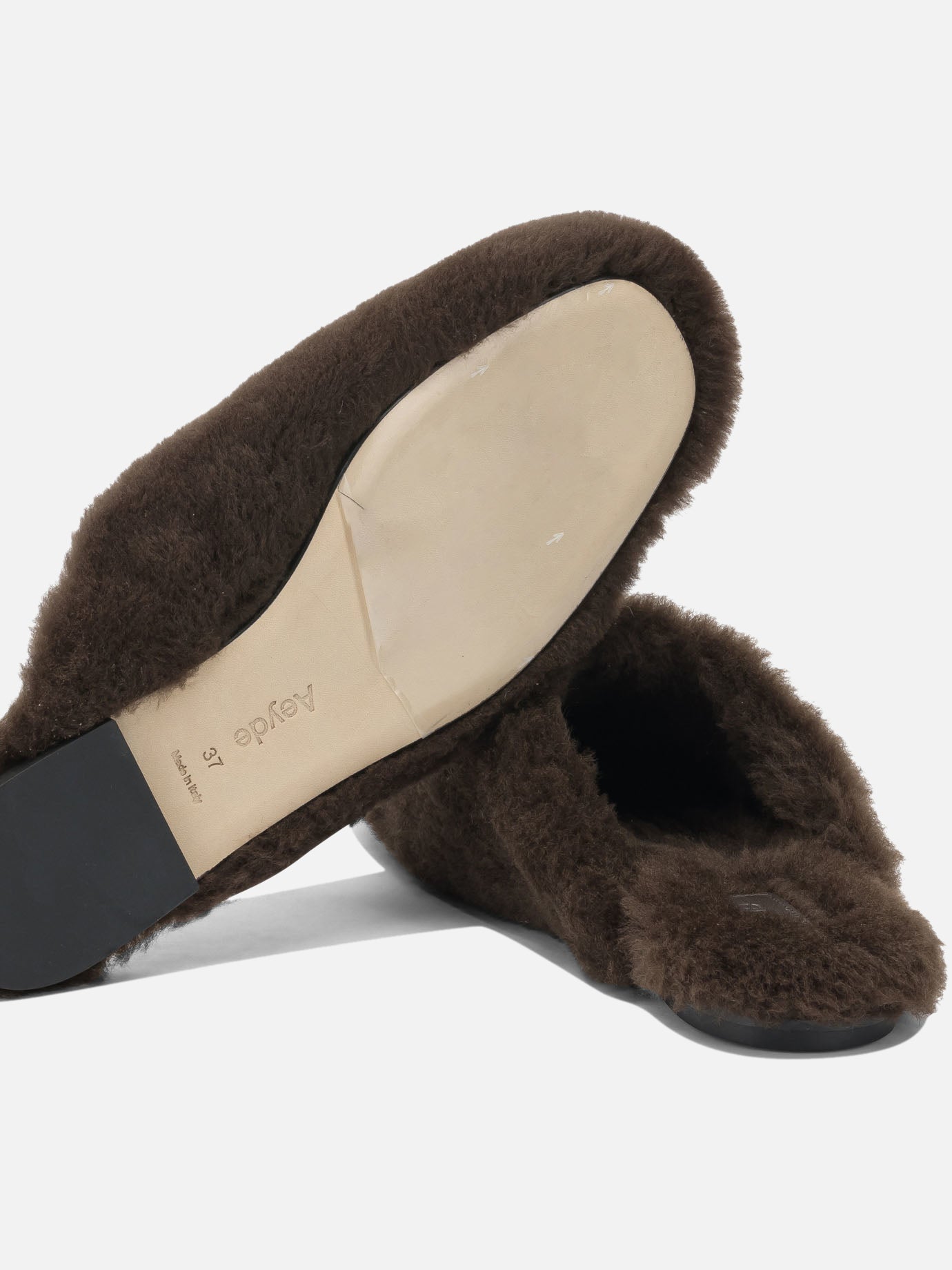 Slippers 100% shearling on calf leather - 100% leather Brown - Aeyde Women | PDP | VIETTI Online Store | Zoom-Modal_5