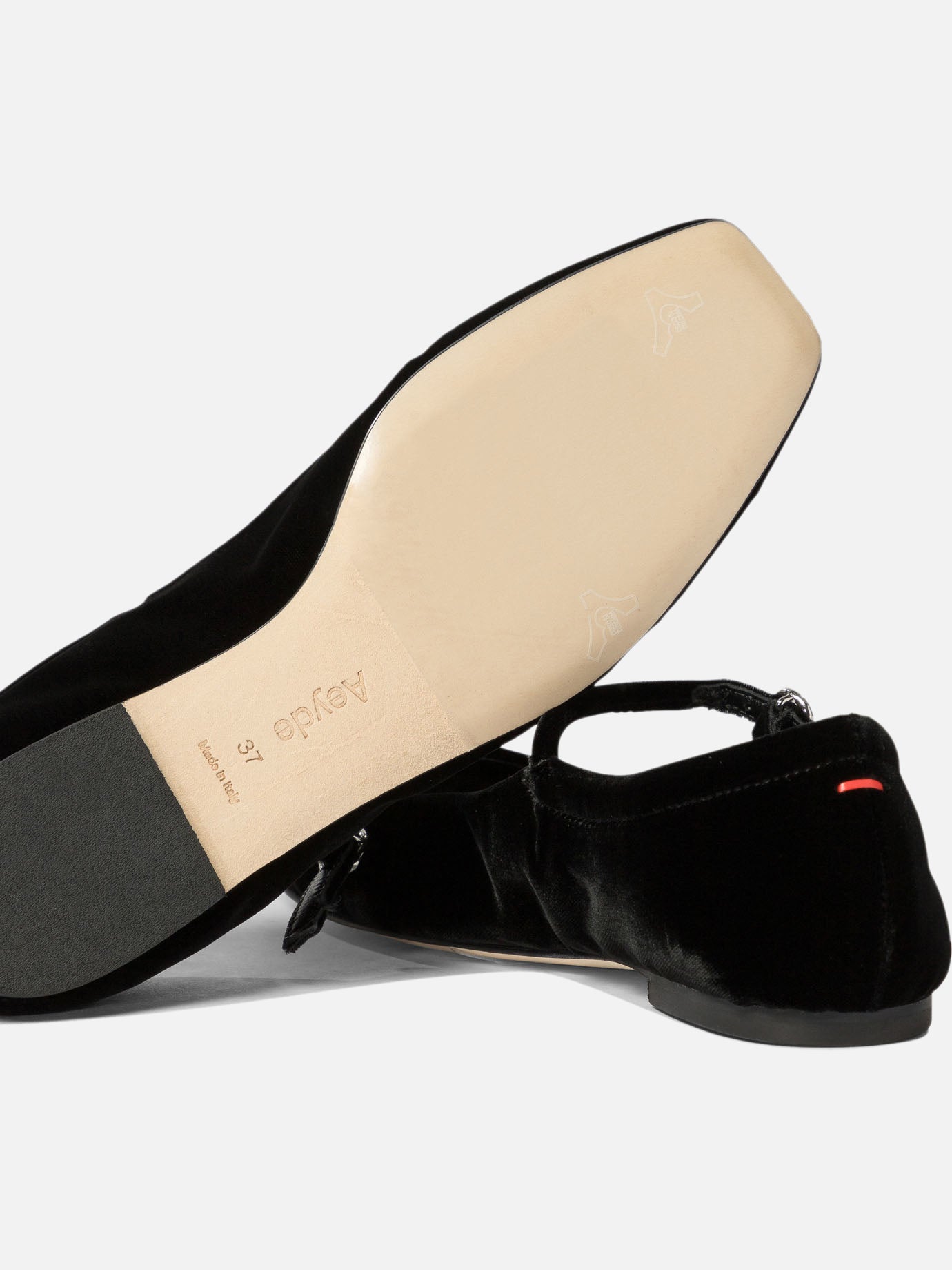 Mary Jane ballet flats 100% velvet - 100% leather Black - Aeyde Women | PDP | VIETTI Online Store | Zoom-Modal_5