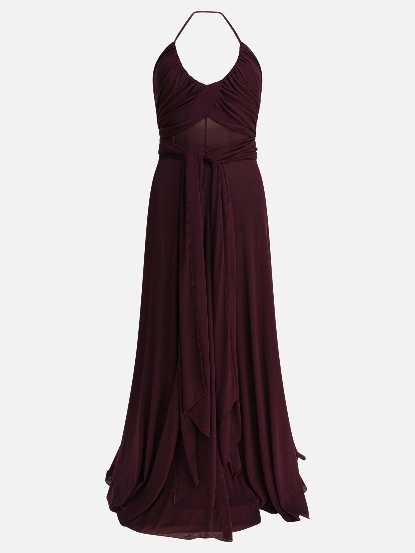 Alaa Jersey crossover dress Bordeaux - Women | VIETTI Online Store Alaa Jersey crossover dress Bordeaux - Women | VIETTI Online Store