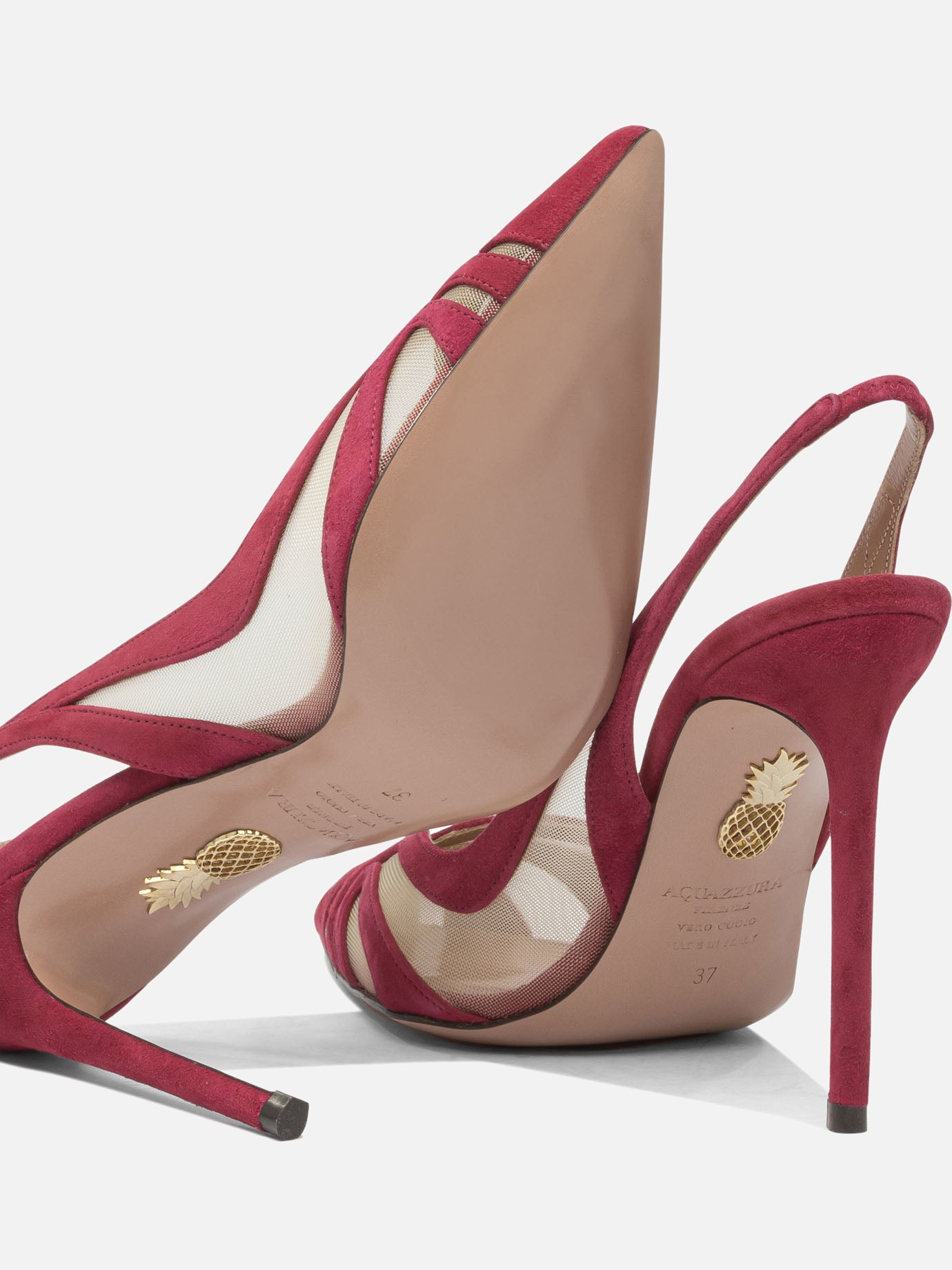 Aquazzura "Lune 105 mm" Slingbacks Red