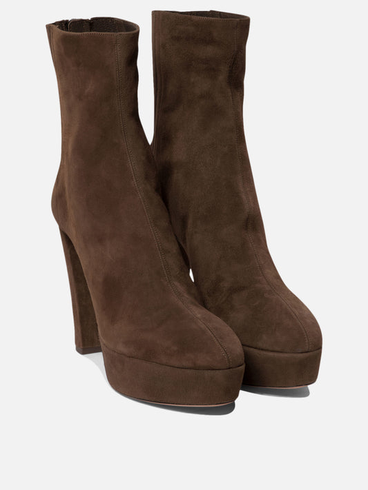 Zipped boots 100% kid suede leather - 100% calf leather Brown - Aquazzura Women | PLP | VIETTI Online Store | 2