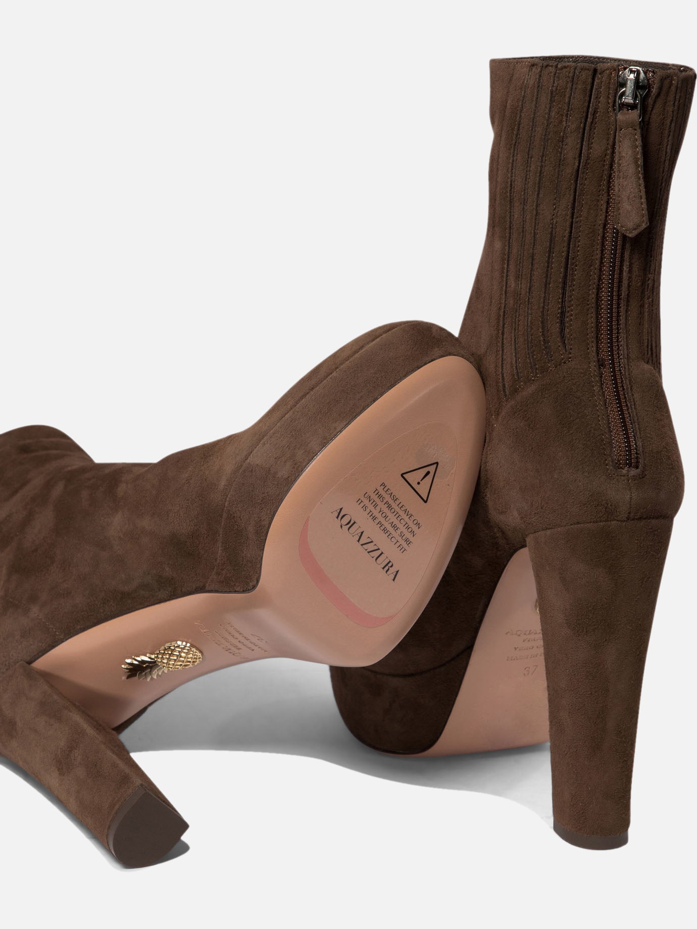 Zipped boots 100% kid suede leather - 100% calf leather Brown - Aquazzura Women | PDP | VIETTI Online Store | Zoom-Modal_5