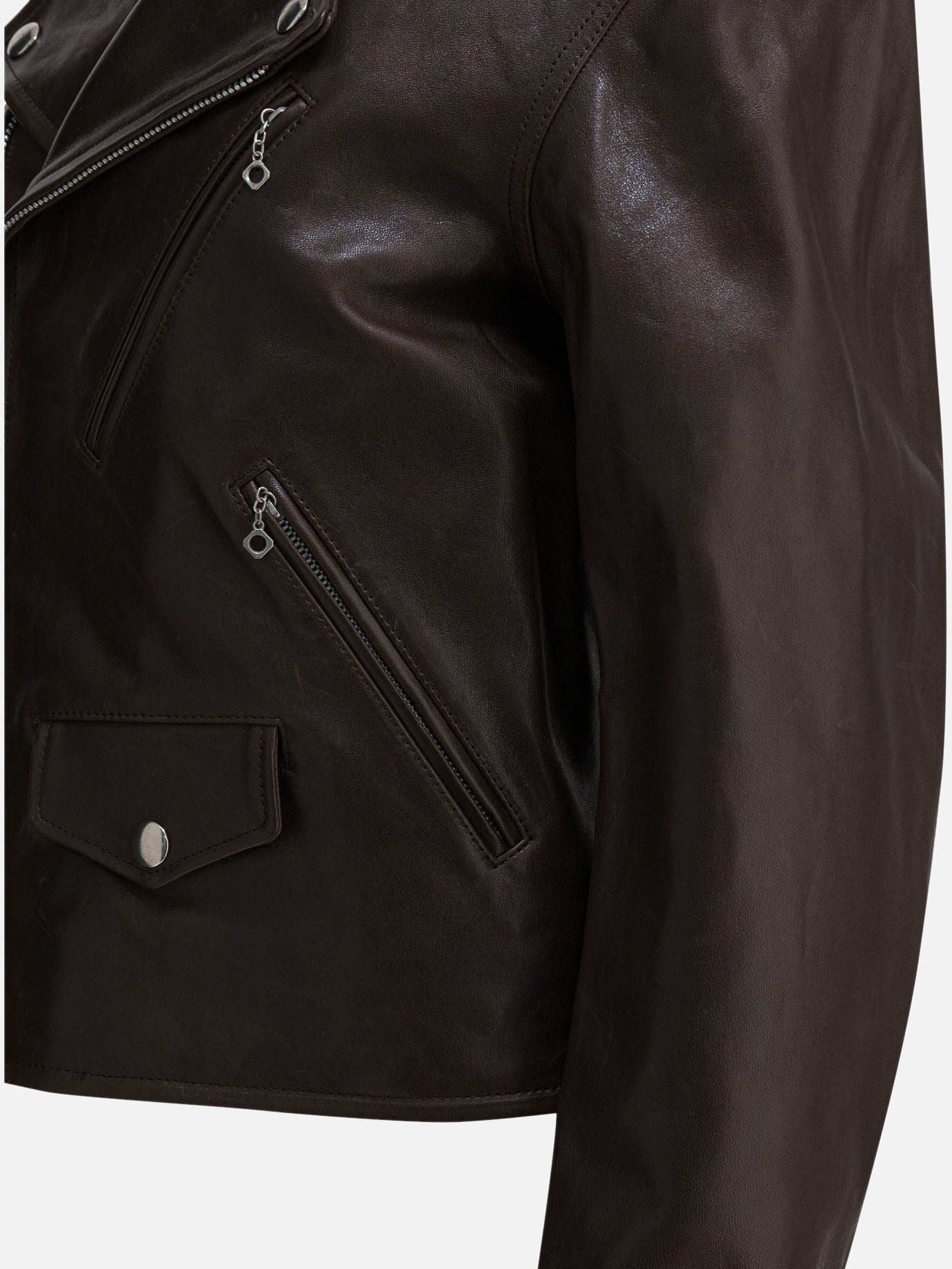 Leather jackets Solid colour Brown - Auralee Men | PDP | VIETTI Online Store | Zoom-Modal_4