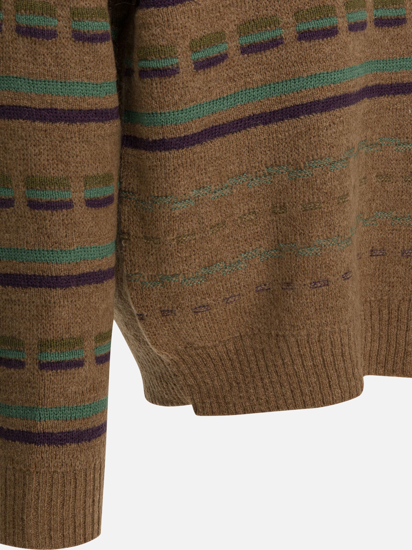 Crewneck sweaters Textured knit Brown - Beams Plus Men | PDP | VIETTI Online Store | Zoom-Modal_4