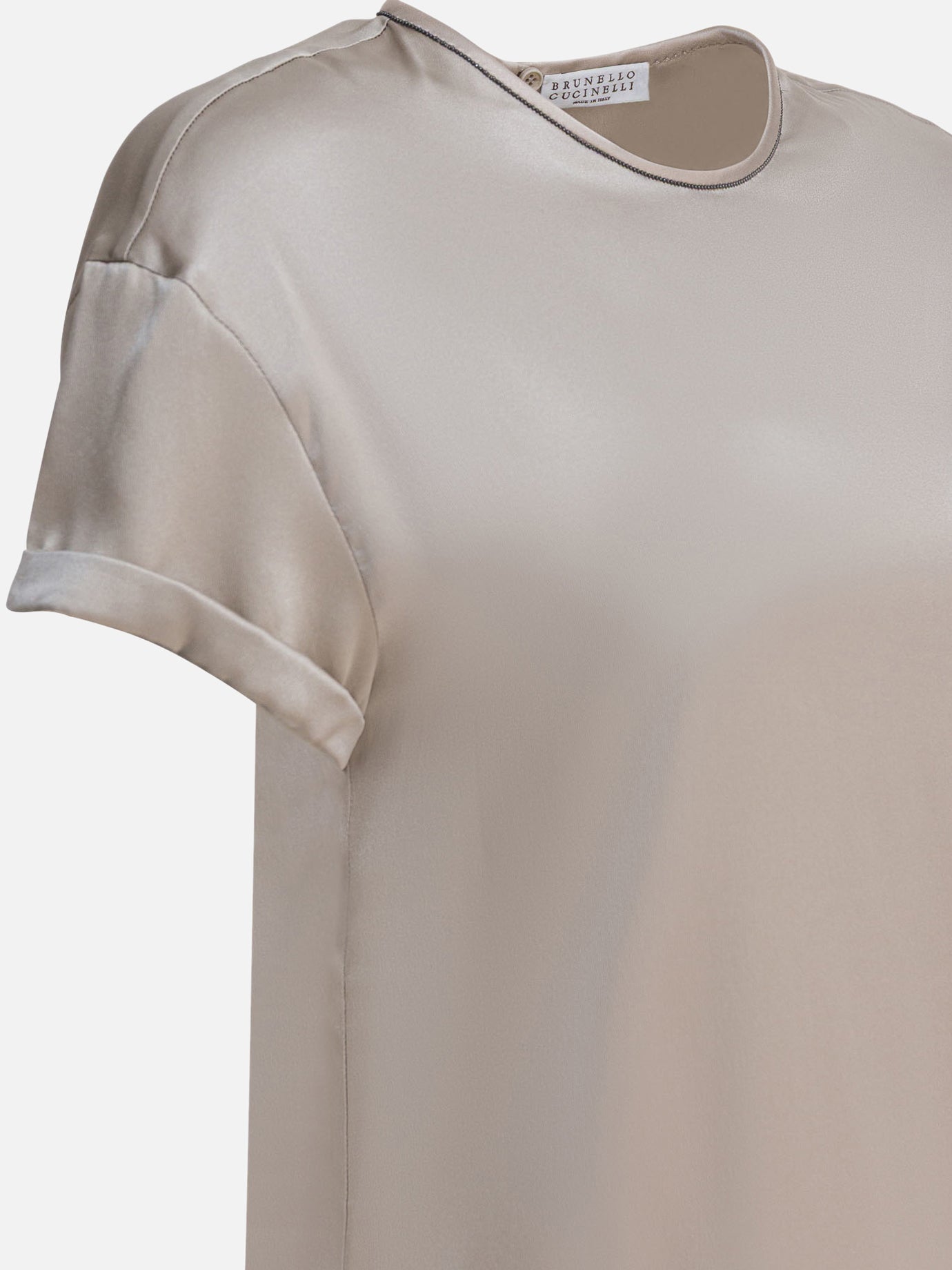 Crewneck t-shirts Solid colour Silver - Brunello Cucinelli Women | PDP | VIETTI Online Store | Zoom-Modal_4