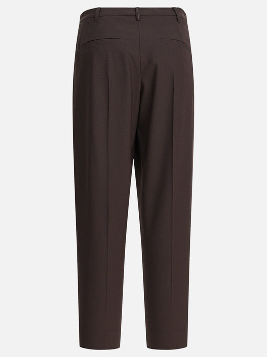 Leisure trousers Solid colour Brown - Brunello Cucinelli Women | PLP | VIETTI Online Store | 2