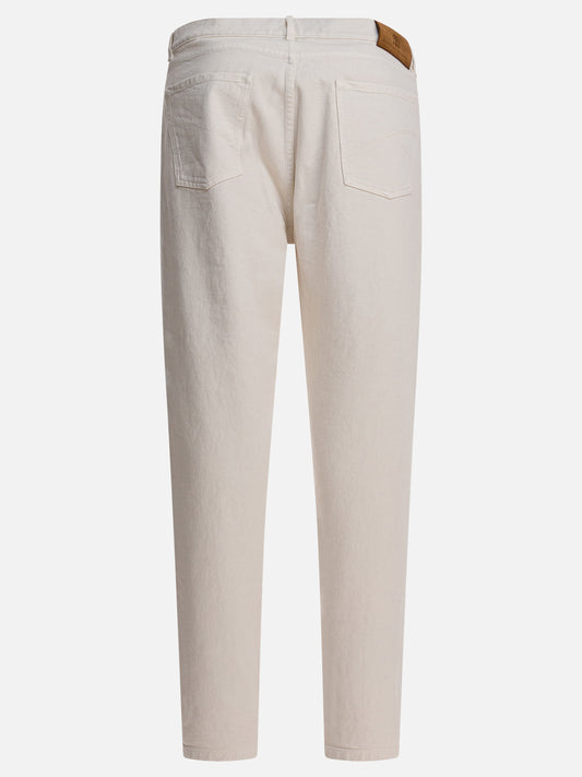 Jeans a gamba dritta Solid colour Bianco - Brunello Cucinelli Uomo | PLP | VIETTI Online Store | 2