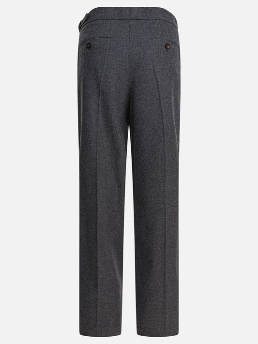 Brunello Cucinelli Wool pants with belt Grey