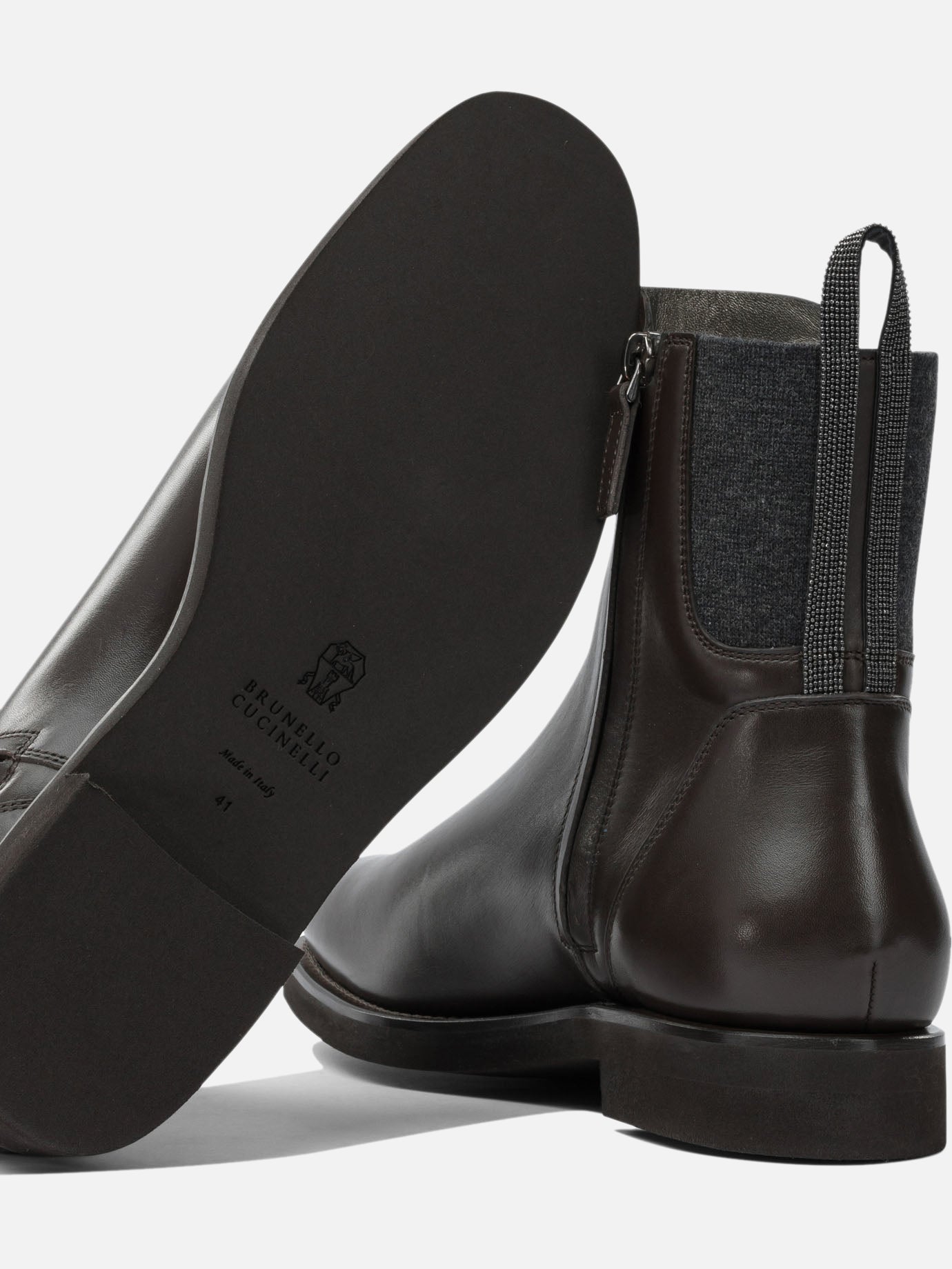 Chelsea boots 100% calf leather - 100% calf leather Brown - Brunello Cucinelli Women | PDP | VIETTI Online Store | Zoom-Modal_5