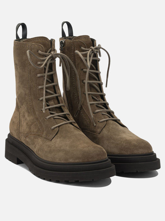 Lace-up boots 100% leather - 100% rubber Brown - Brunello Cucinelli Women | PLP | VIETTI Online Store | 2