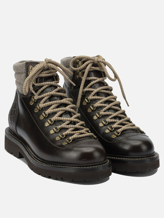 Scarpe da trekking 100% leather - 100% rubber Marrone - Brunello Cucinelli Uomo | PLP | VIETTI Online Store | 2