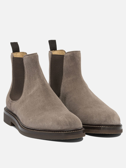Chelsea boots 90% suede 10% elastane - 100% rubber Grey - Brunello Cucinelli Men | PLP | VIETTI Online Store | 2