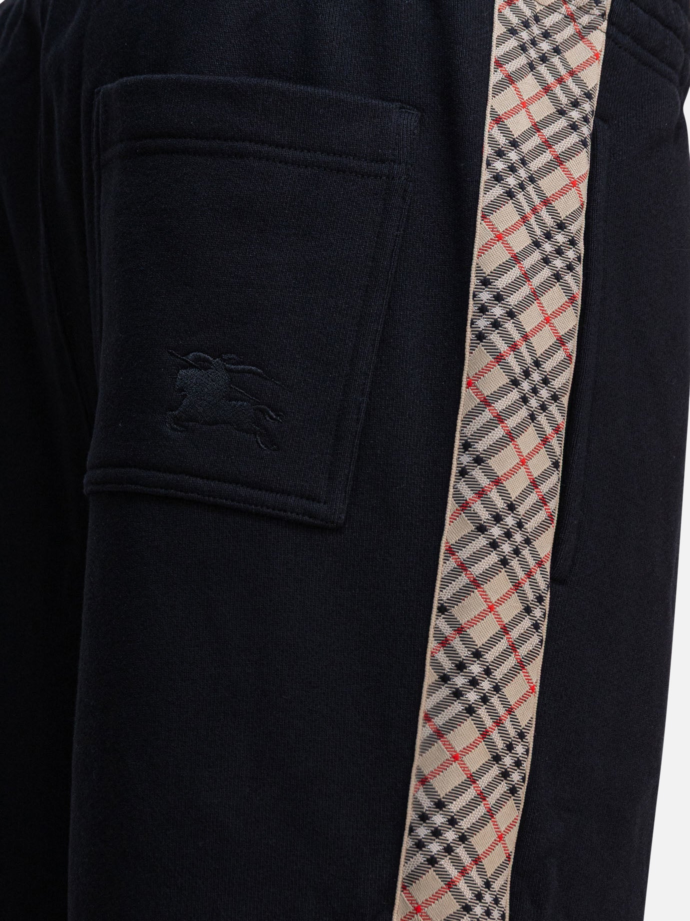 Burberry Trousers with Check trim Black