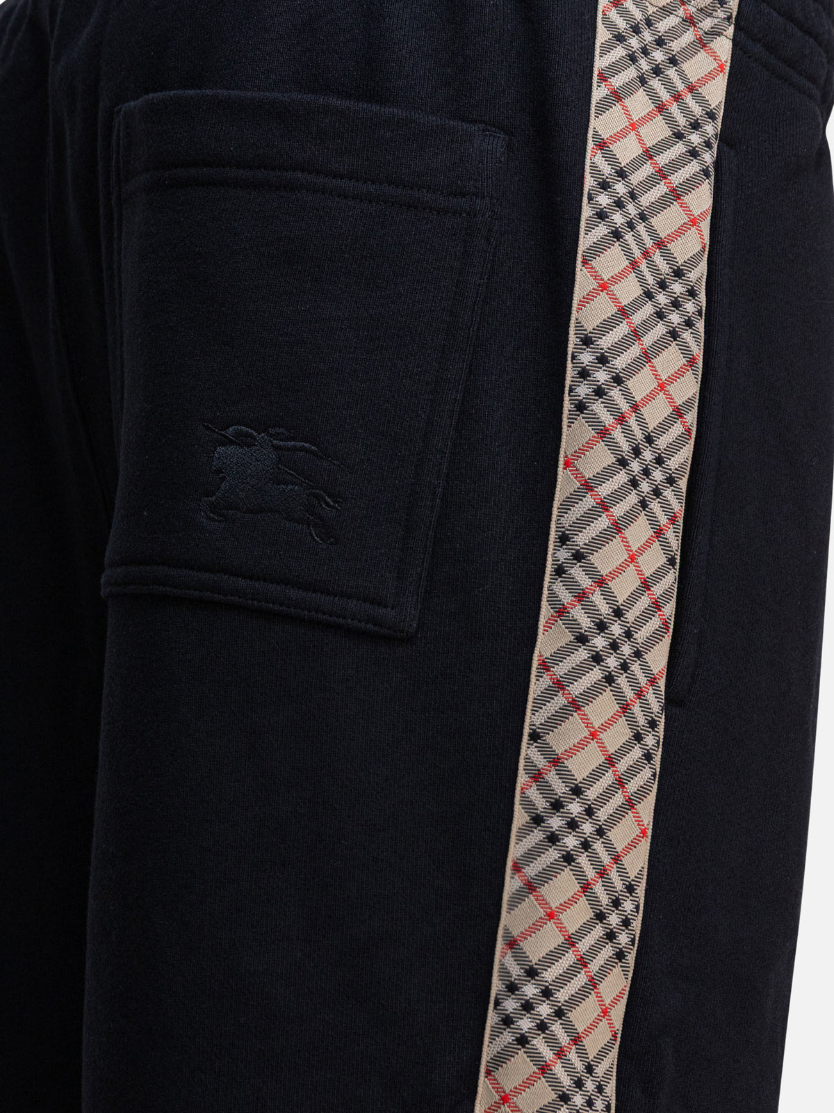 Burberry Trousers with Check trim Black