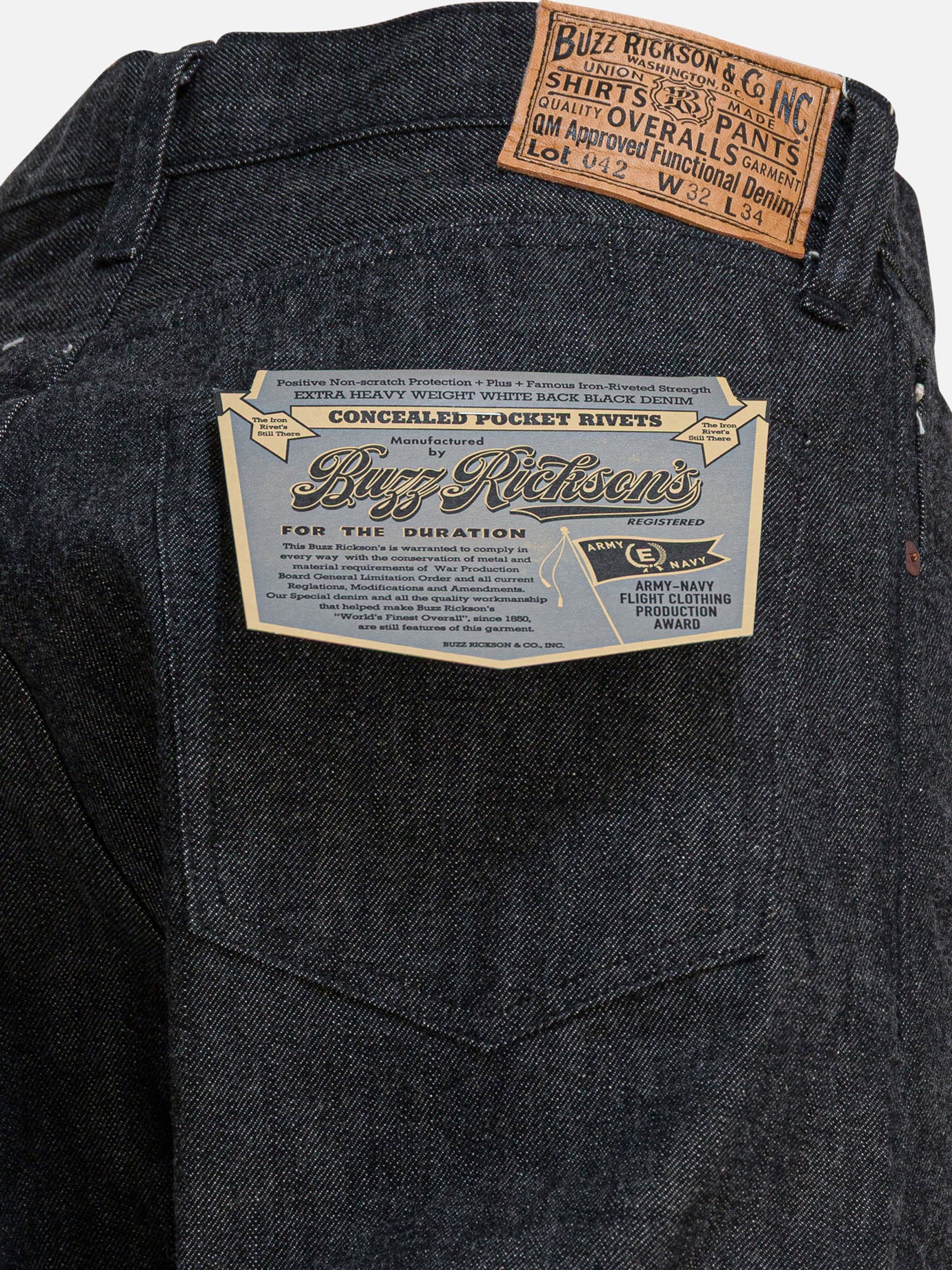 Straight-leg jeans Solid colour Black - Buzz Rickson's Men | PDP | VIETTI Online Store | Zoom-Modal_4