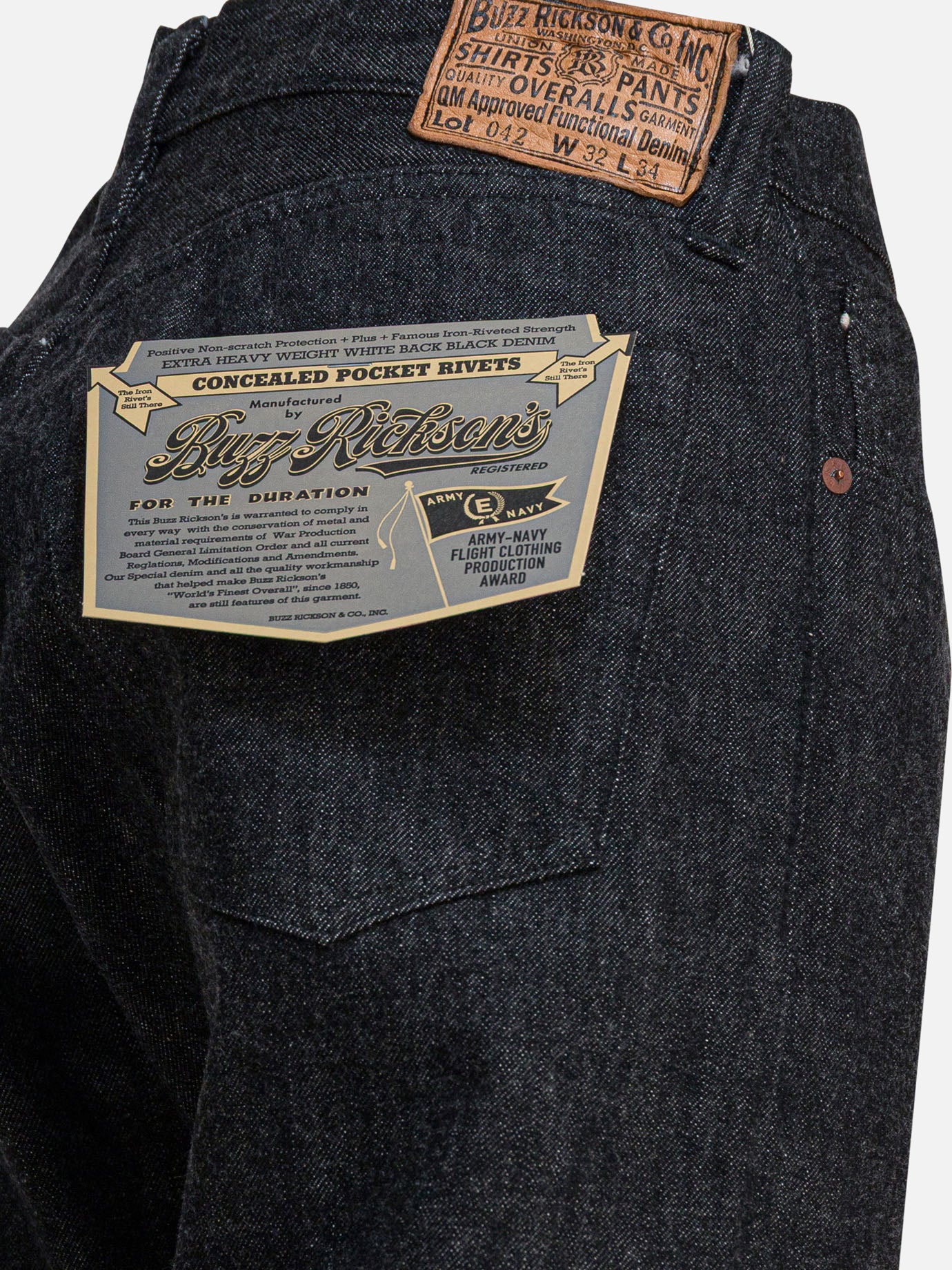 Straight-leg jeans Solid colour Black - Buzz Rickson's Men | PDP | VIETTI Online Store | Zoom-Modal_4