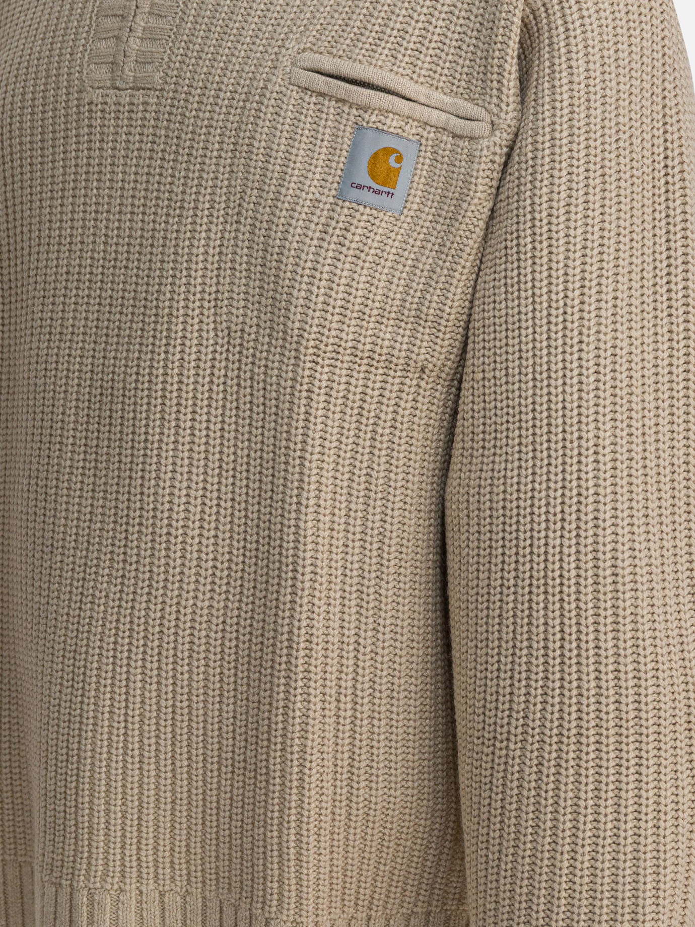 Half zip sweaters Logo Beige - Carhartt WIP Men | PDP | VIETTI Online Store | Zoom-Modal_4