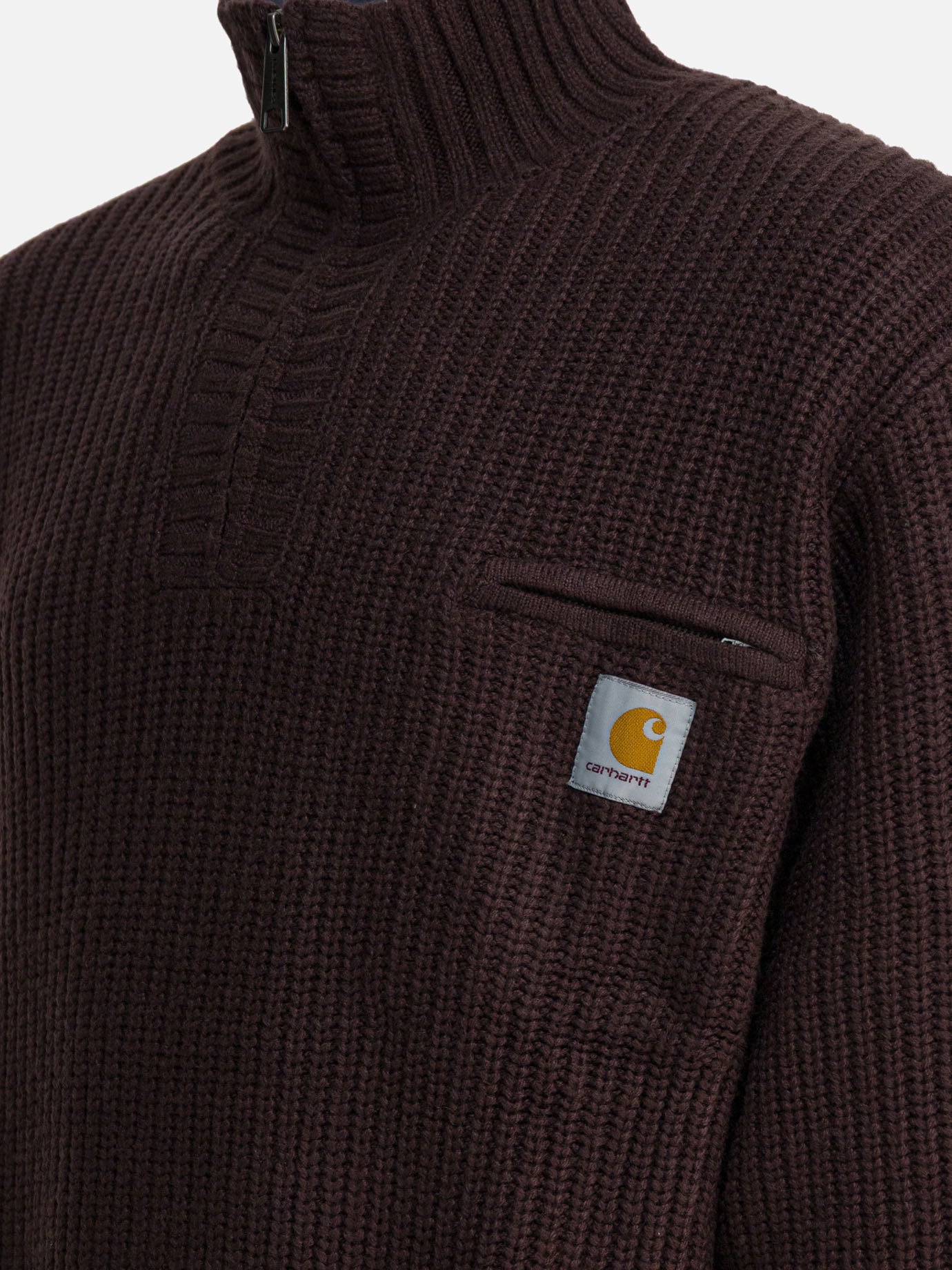 Half zip sweaters Logo Brown - Carhartt WIP Men | PDP | VIETTI Online Store | Zoom-Modal_4