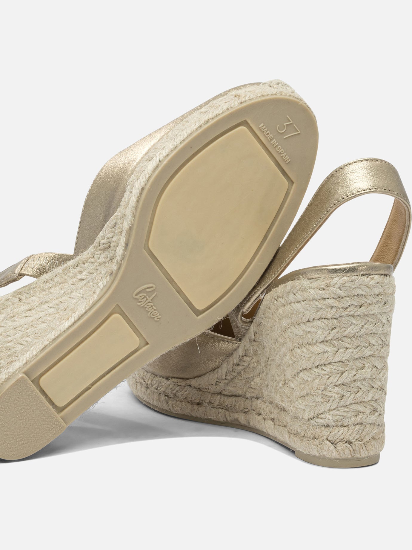 Heeled espadrilles 100% leather - 100% rubber Gold - Castañer Women | PDP | VIETTI Online Store | Zoom-Modal_5