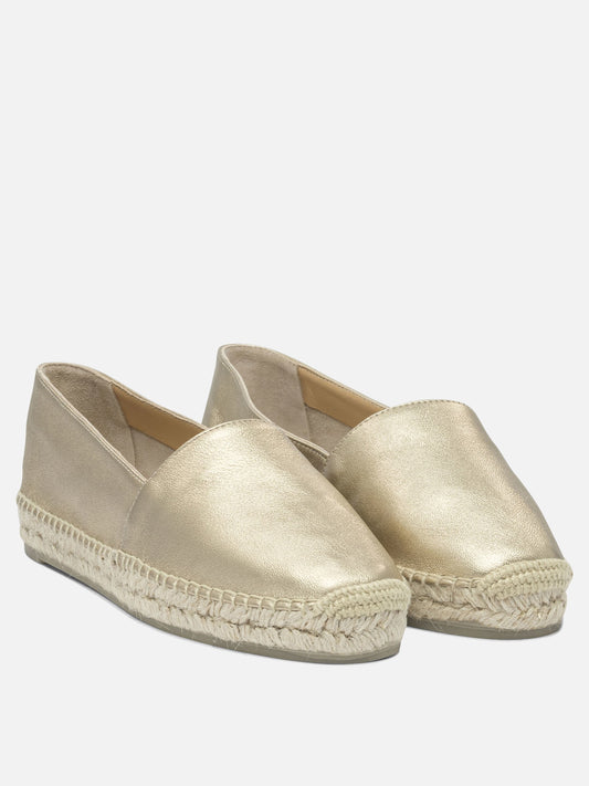 Flat espadrilles 100% leather - 100% rubber Gold - Castañer Women | PLP | VIETTI Online Store | 2