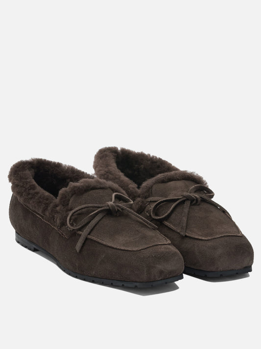 Loafers 100% cow suede leather - 100% leather Brown - Aeyde Women | PLP | VIETTI Online Store | 2
