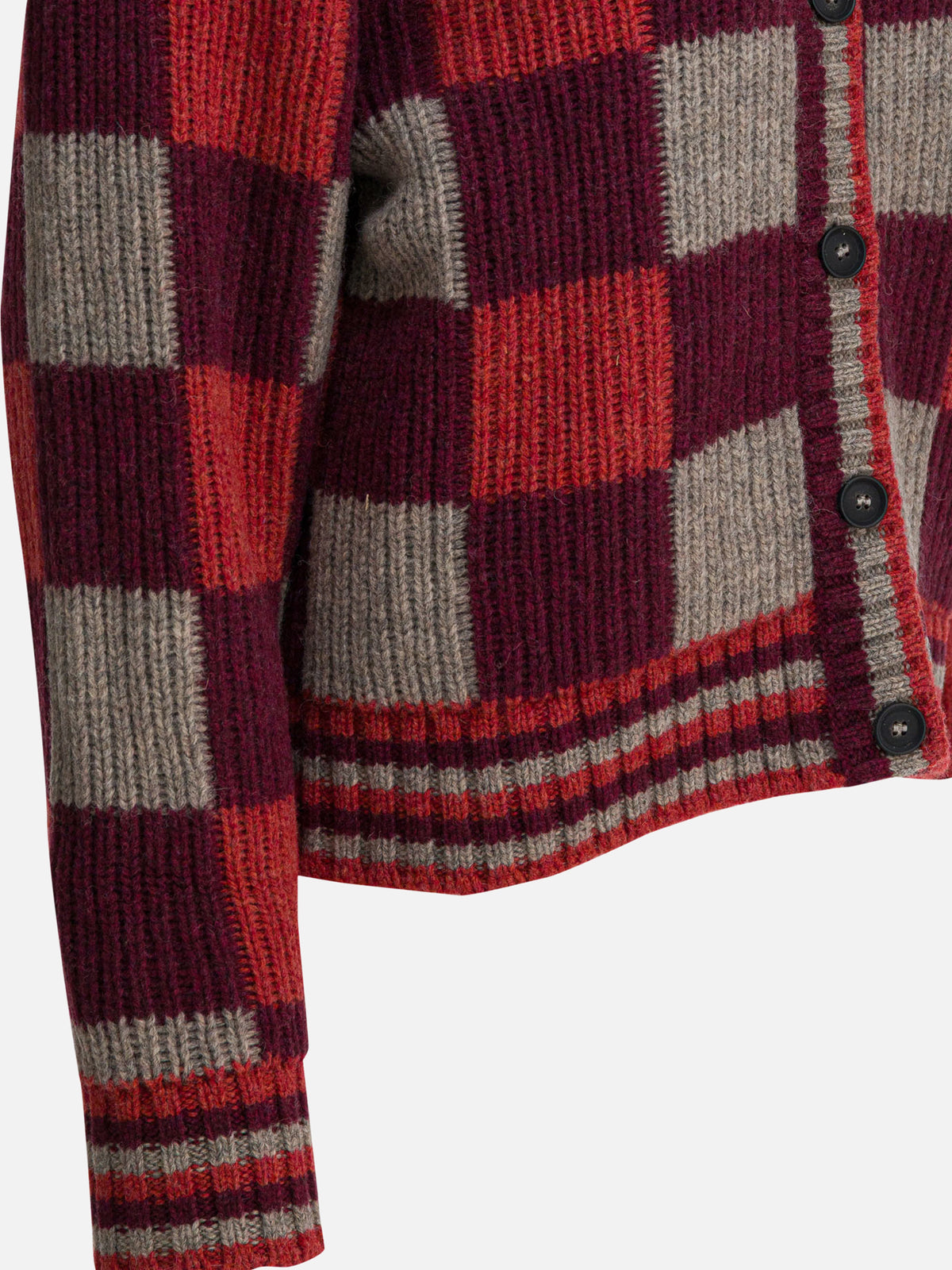 Filson Checkered wool cardigan Bordeaux