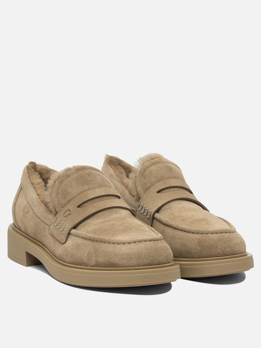Loafers 100% calf leather - 100% rubber Beige - Gianvito Rossi Women | PLP | VIETTI Online Store | 2